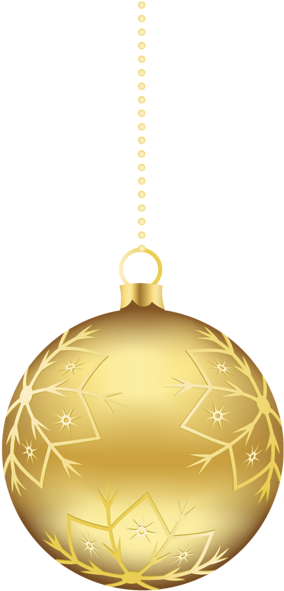 Large Transparent Christmas - Gold Christmas Ornament Png (300x600)