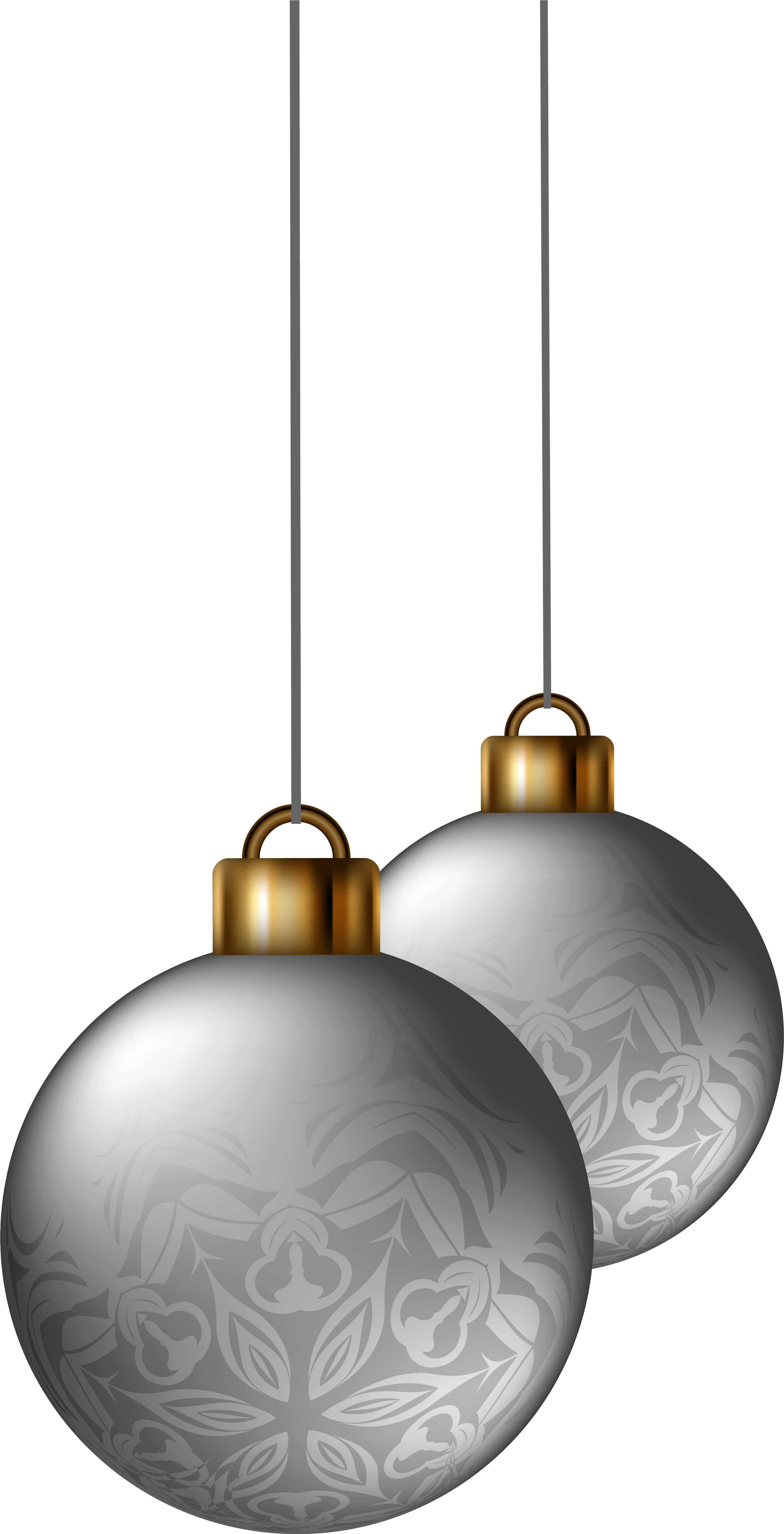 Silver Christmas Balls Png Clipart Image - Text (3315x6143)