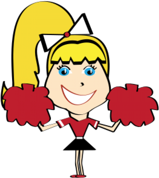 Pay, Pay Attention - Cheerleader Clipart Red And Black (518x582)