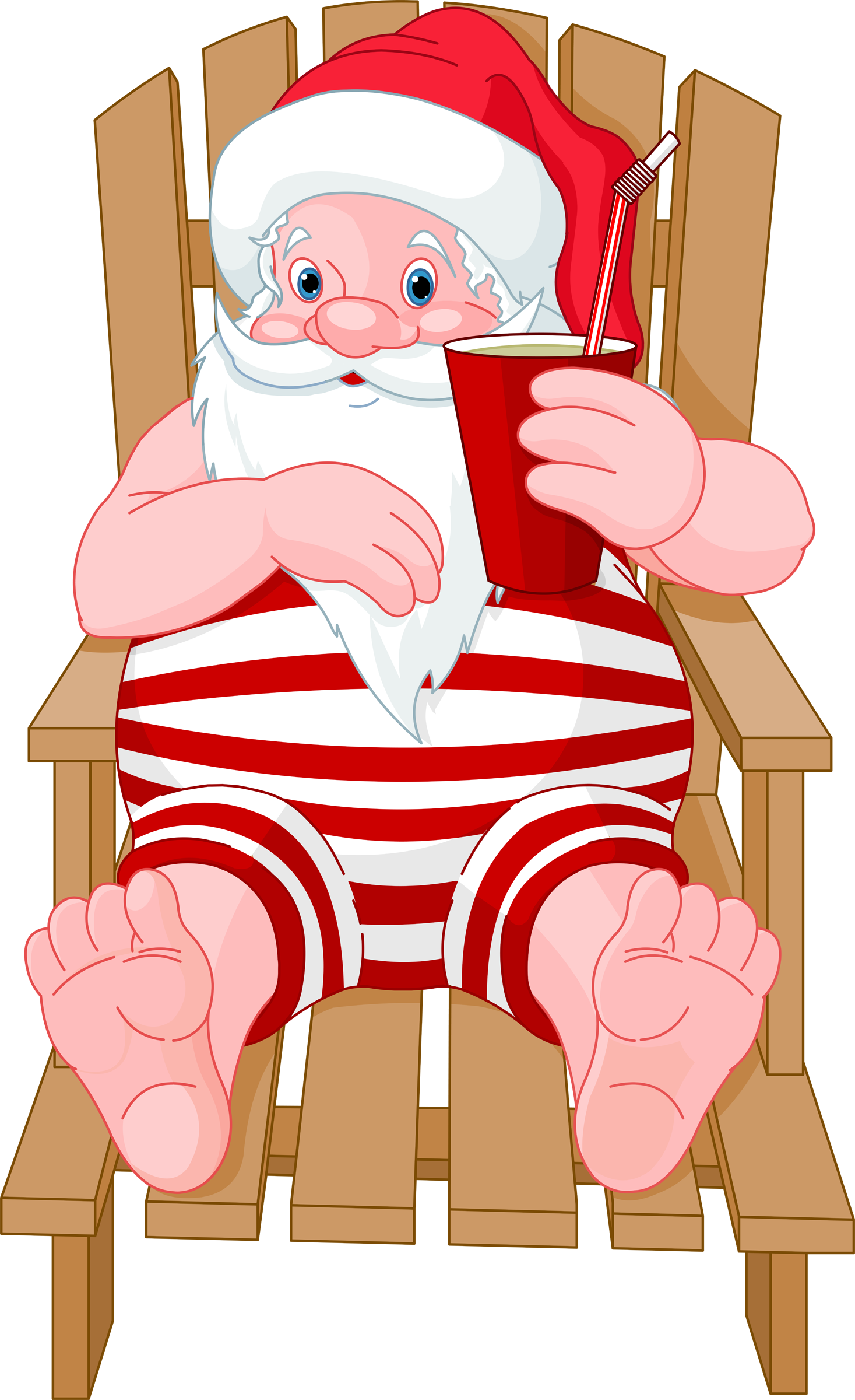 Come To Epworth This Week For Some Family Fun, Christmas - Cartoon Santa At The Beach (1467x2400)