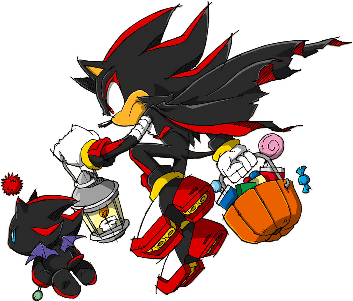 Shadow The Hedgehog & Dark Chao - Shadow The Hedgehog Chao (1236x1048)