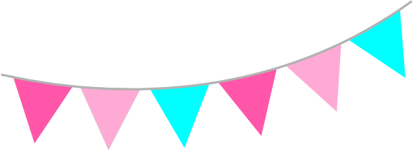 Pink Gray Tan Bunting Clip Art At Clker - Bunting Clipart Background Transparent (600x219)