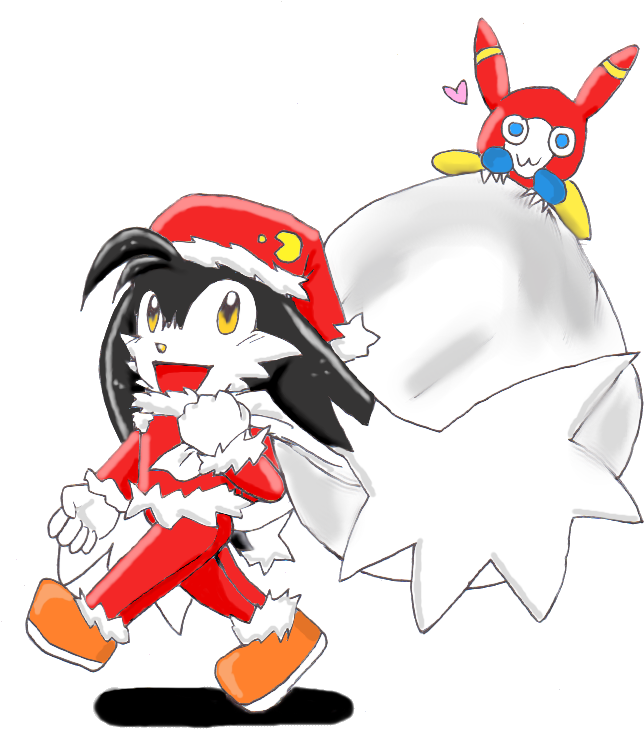 Klonoa Merry Christmas 2012 By Malahaya - Cartoon (732x780)
