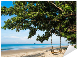 Vinilo Pixerstick Columpio De Madera En Un Árbol En - Wood (400x400)