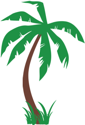 Palm Trees With Grass Wall Decal - Palm Trees With Grass Wall Decal (800x550)
