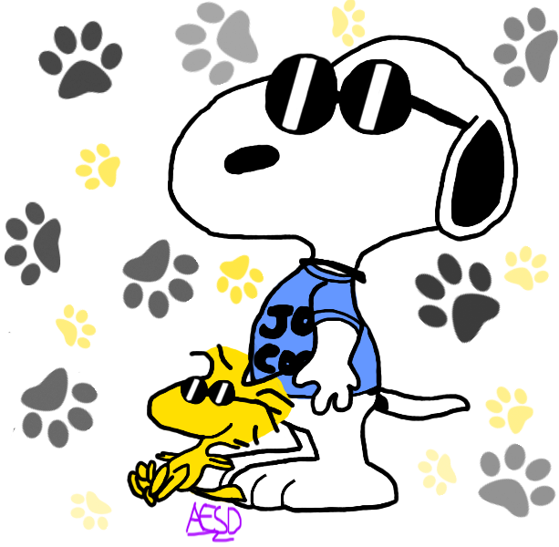 Snoopy And Woodstock By Aesd - Snoopy (613x600)
