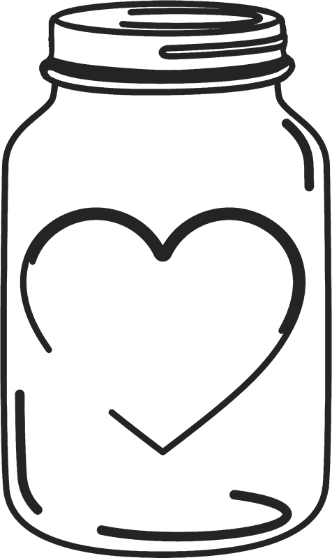 Mason Jar Stamp With Heart - Mason Jar With Heart Clipart (476x800)