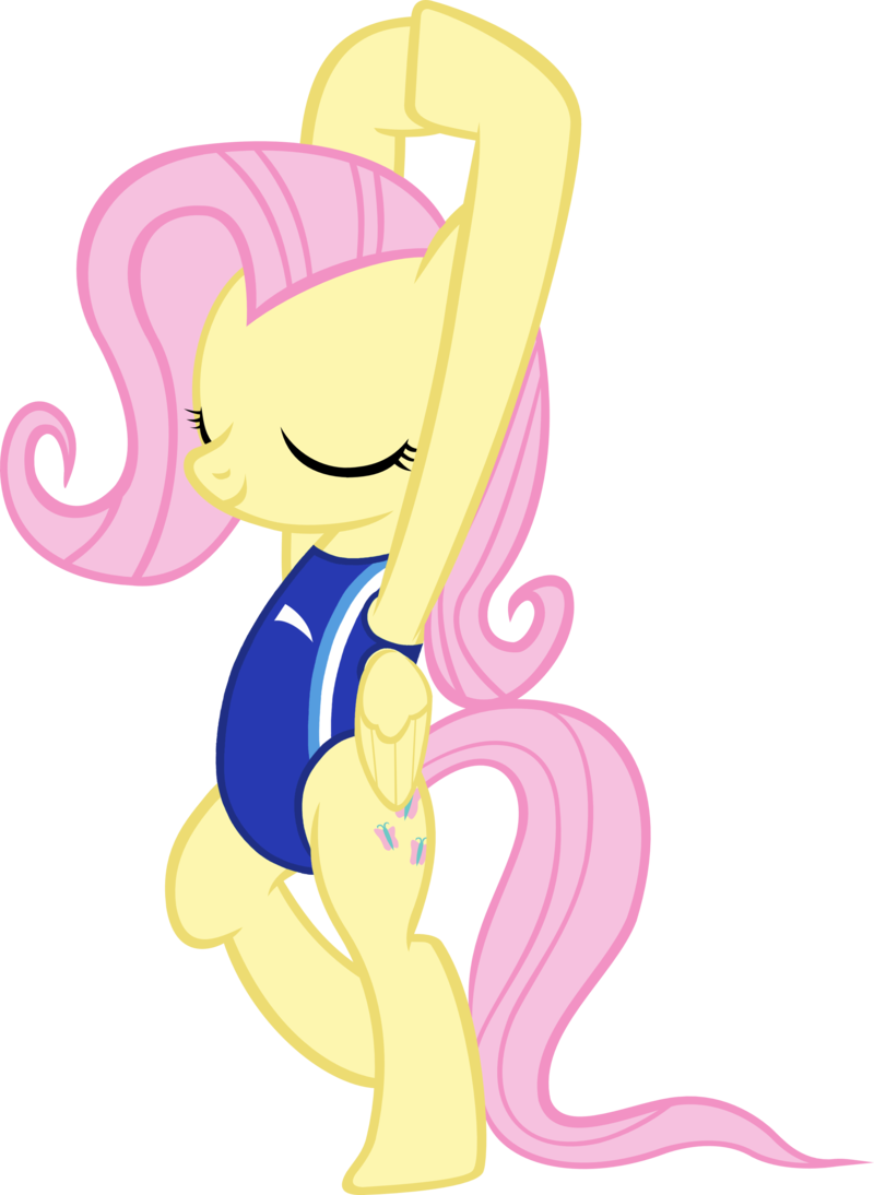 Fluttershy Posing In Her Swimsuit By Ninjashadow-x - Cartoon (800x1094)