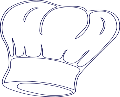 Chef Hat Template Outlined Clip Art At Vector Online - White Chef Hat Clipart (400x322)