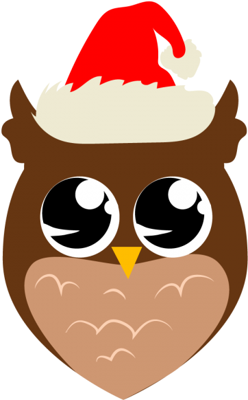Owl Wearing Christmas Hat Cuttable Svg And Printable - Illustration (700x700)