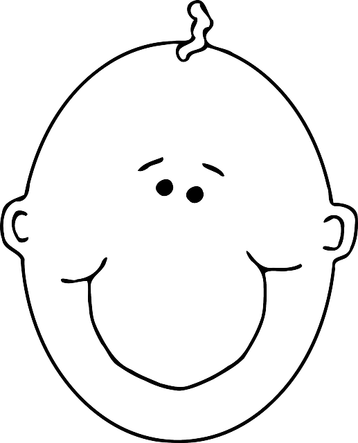 Human Baby, Head, Outline, People, Boy, Happy, Face, - Baby Face Outline (517x640)
