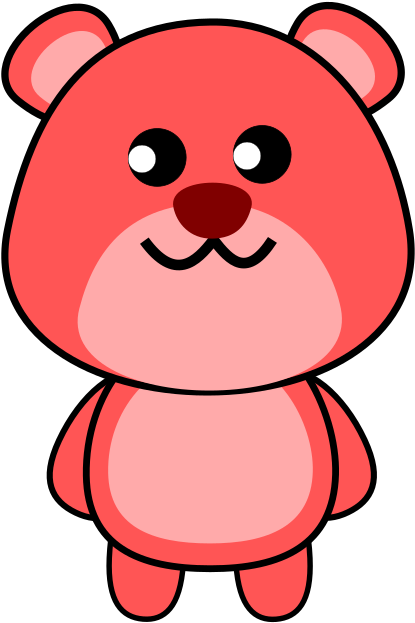 粉紅熊 Pink Bear Clipart - Urso De Ursinho Bonito Camiseta (566x800)