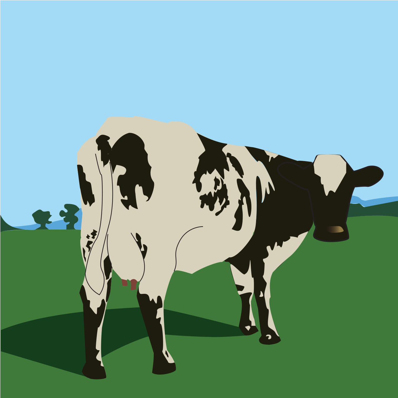 Reproduction En Flat Design De La Pochette De L'album - Pink Floyd Atom Heart Mother (1890x1417)