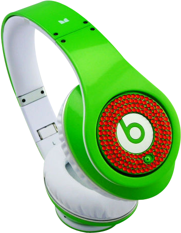 Headphones Beats By Dre Studio Ruby Diamond Color Green - Red And Green Beats (478x470)