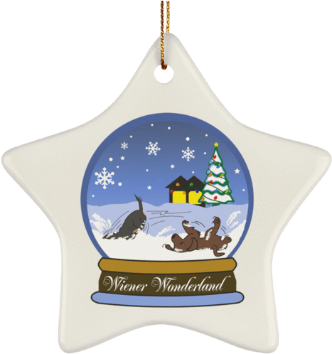Snow Globe Christmas Ceramic Star Ornament - Christmas Ornament (500x500)