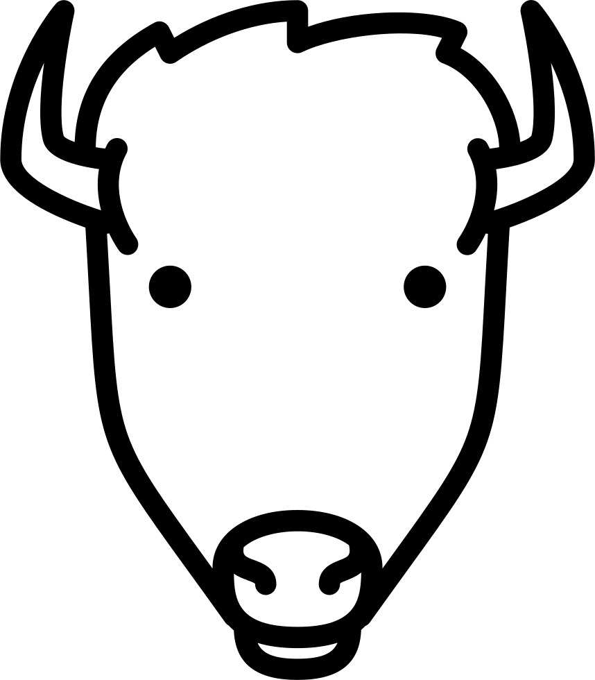 Bison Head Comments - Black And White Bison Face Clip Art (858x980)