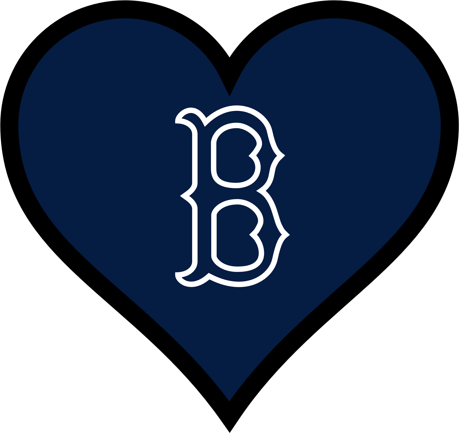 Pray For Boston Heart Blue 15 Clipartist - Boston Red Sox Logo (1969x1833)