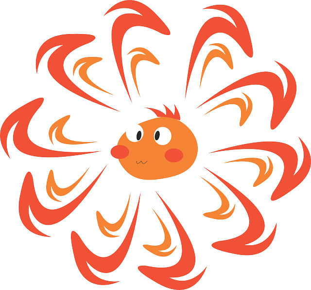 Radiation Environment, Shine, Sun, Man, Head, Cartoon, - Cartoon (640x596)