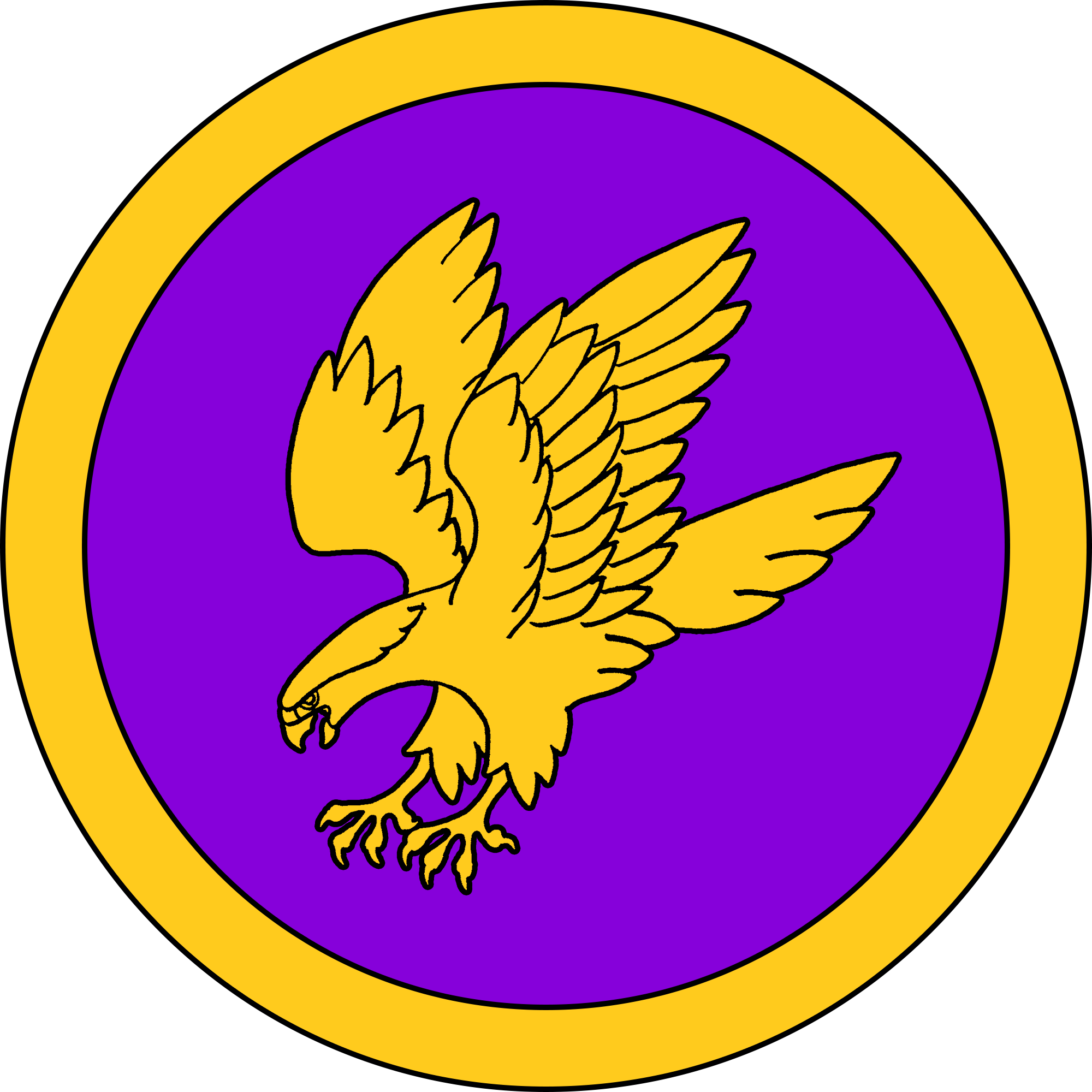 Calontir Populace Badge - Falcon Heraldry (2000x2000)