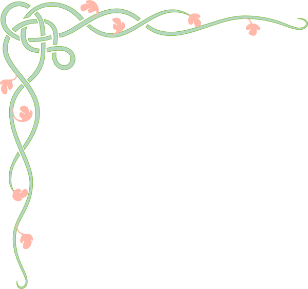 Pink Lily Clipart - Vector Page Border (600x564)
