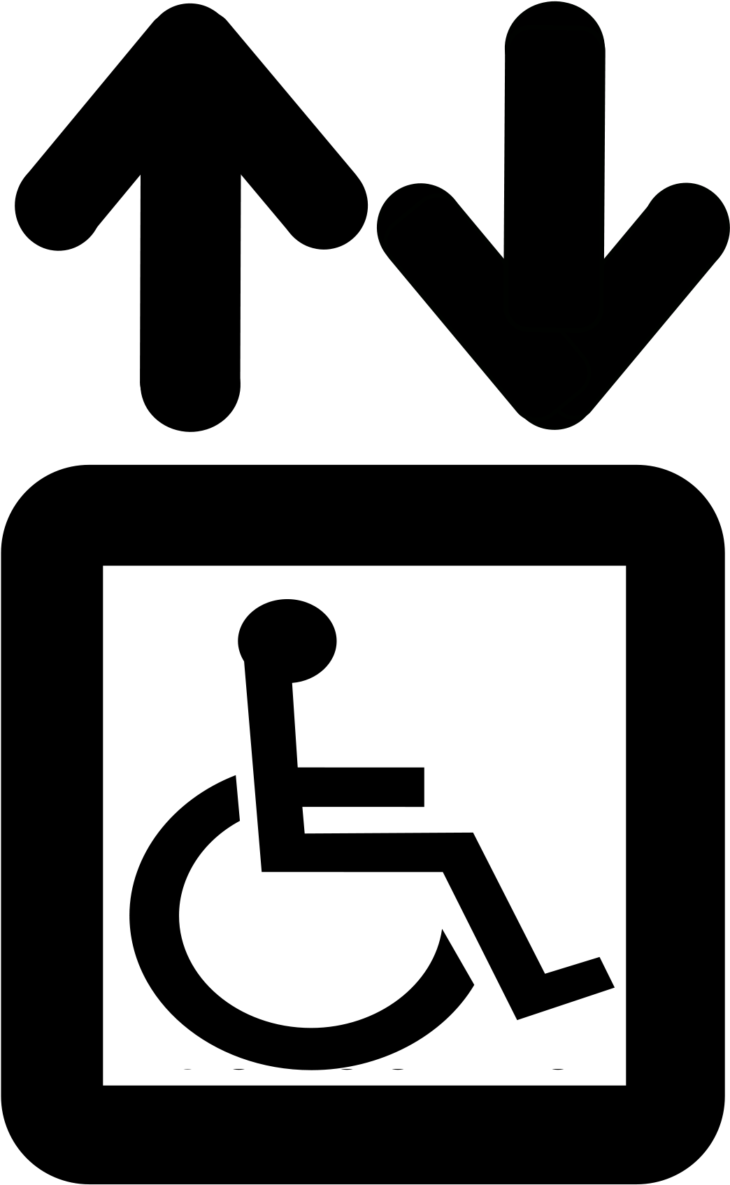Aiga Elevator Handicap - Wheelchair Sign (2000x2003)
