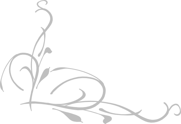 Grey Floral Border Png Image Background - Grey Corner Borders Png (600x411)