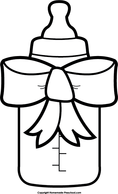 Baby Shower Clip Art In Black And White - Baby Shower Clip Art Black And White (395x647)