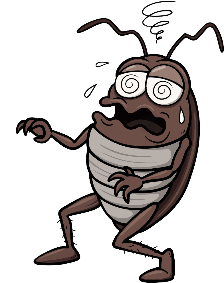 Bed Bug Control - Cockroach Cartoon Png (870x1024)