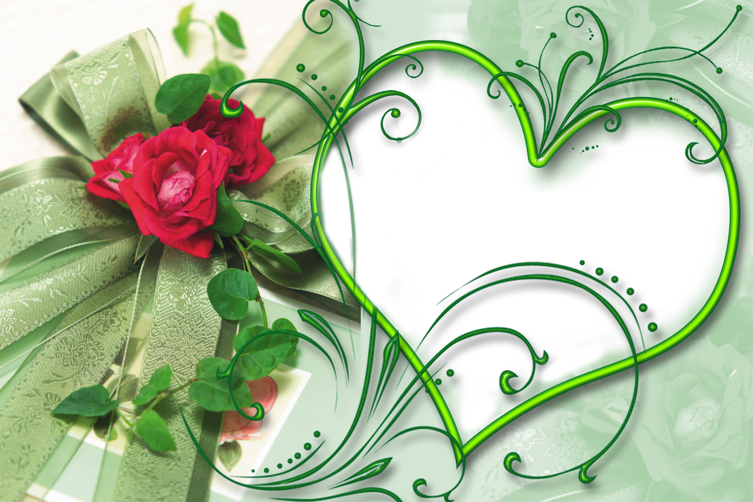 Green Heart Photo Frame (1500x1000)