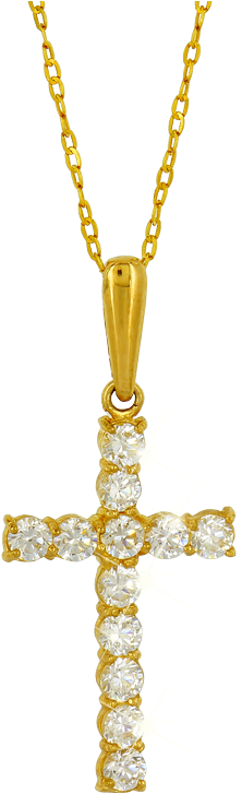 9ct Gold, Cubic Zirconia Cross Chain Galaxy And Co - Locket (800x800)