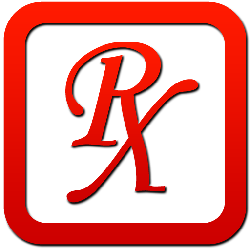 Red Italic Rx Red Frame - Pharmacist Gift (512x512)