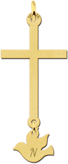 Golden Communion Cross With Pigeon - Cross (800x560)