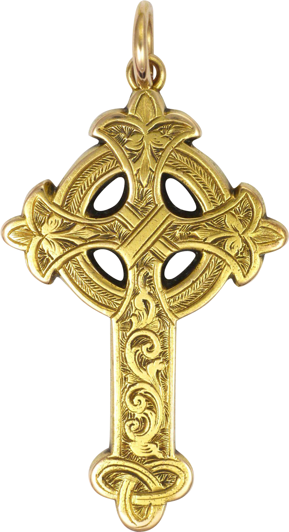 Victorian 9k Gold Irish Celtic Cross Pendant - Clipart Gold Celtic Cross (1797x1797)