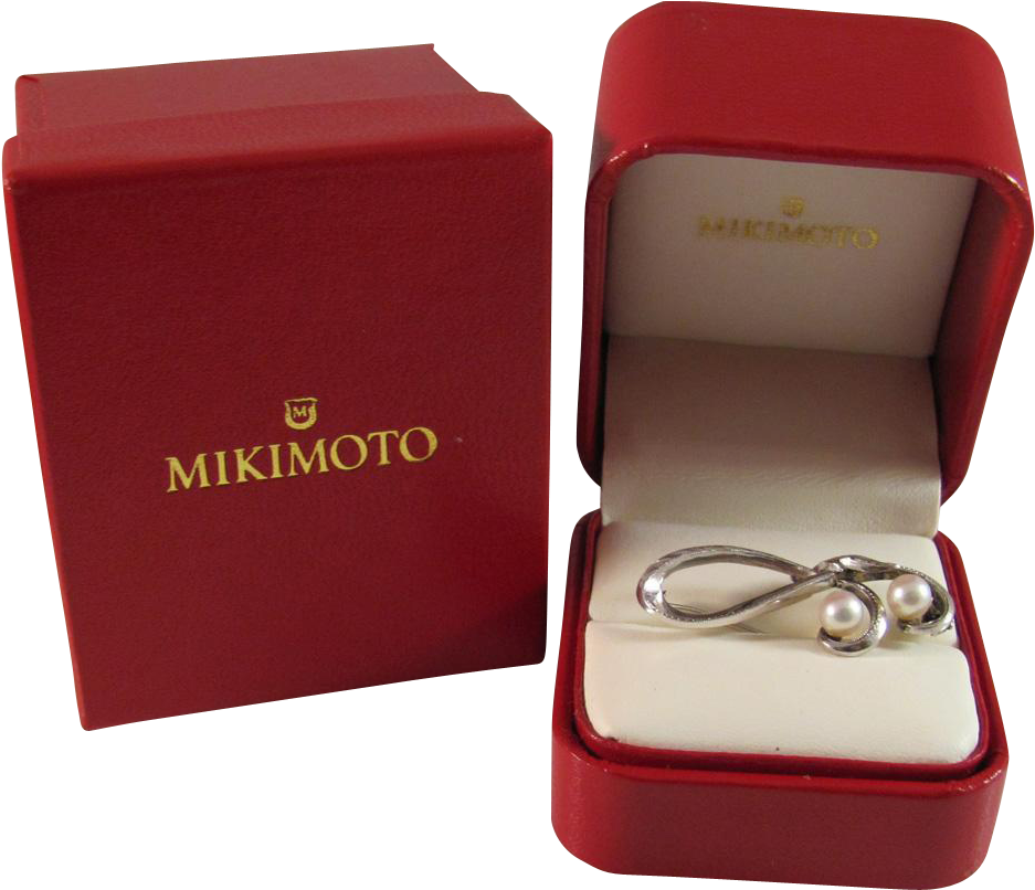 Mikimoto Vintage Sterling Silver With Cultured Two-pearl - Box (936x936)