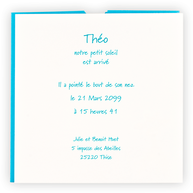 Porte-photo Naissance Régalb En Chevalet Carré Turquoise - Display Device (800x800)