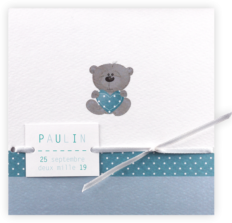 Faire Part Naissance Turquoise - Faire Part Naissance Ours (800x800)