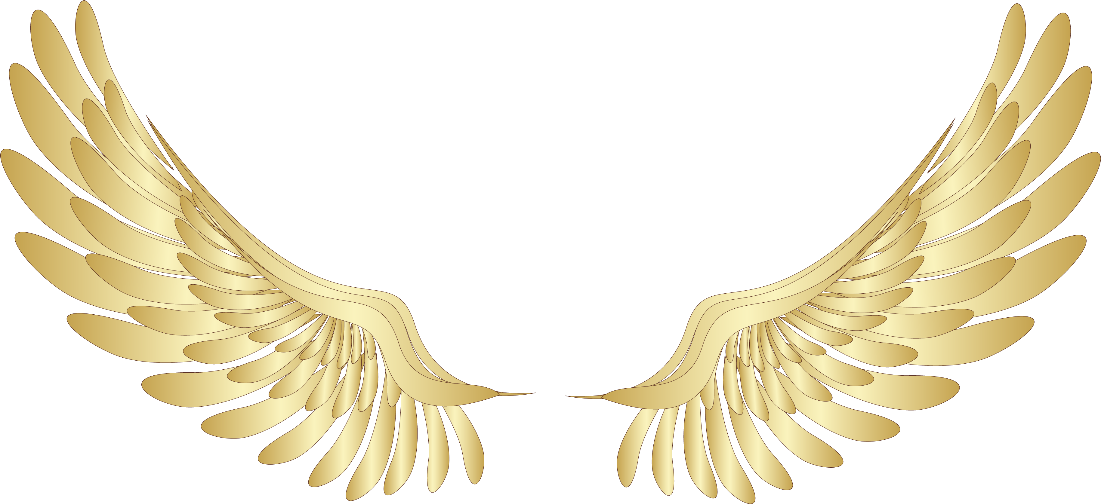 Golden Wings Decor Png Clipart Picture Gallery Yopriceville - Angel Wings Png Transparent (3784x1771)