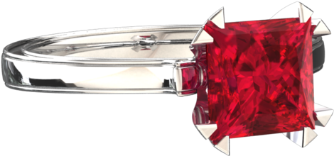 35 Carat Lab Grown Princess Cut Ruby Solitaire 14k - Princess Cut (600x450)