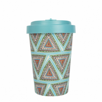 Pahar Bambus Aztec Blue Turquoise Blue 400 Ml - Blue (458x458)