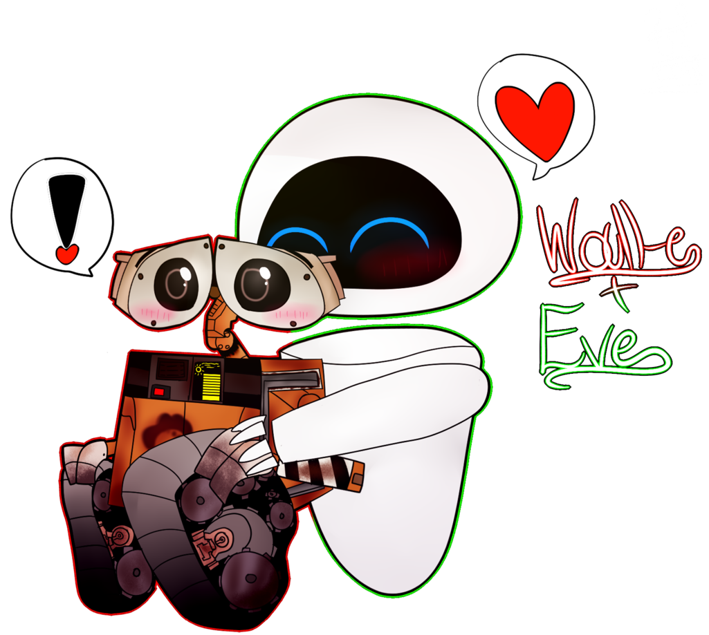 Wall-e X Eve By Marinarainbow - Art (1024x943)