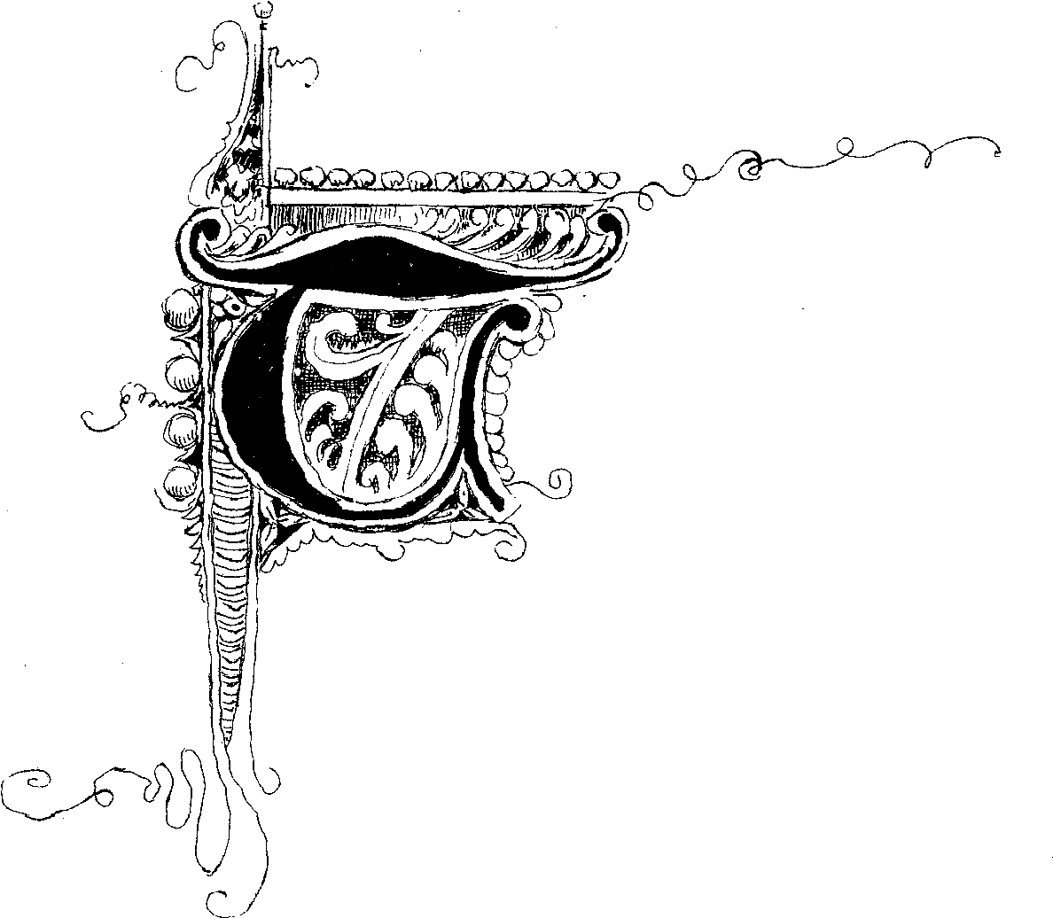 Drop Cap Digital Letter Design Download - Sketch (1294x1285)