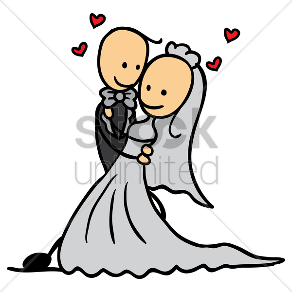 Bridegroom Hugging His Bride V矢量图形 - Bridegroom (600x600)