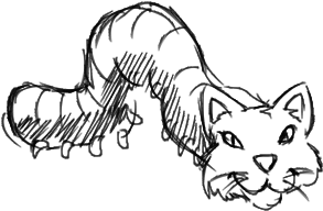 Comment Drawing - Domestic Short-haired Cat (450x340)