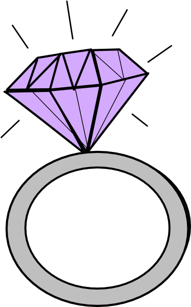 Engagement Ring Diamond Clip Art - Cartoon Diamond Ring Png (550x695)