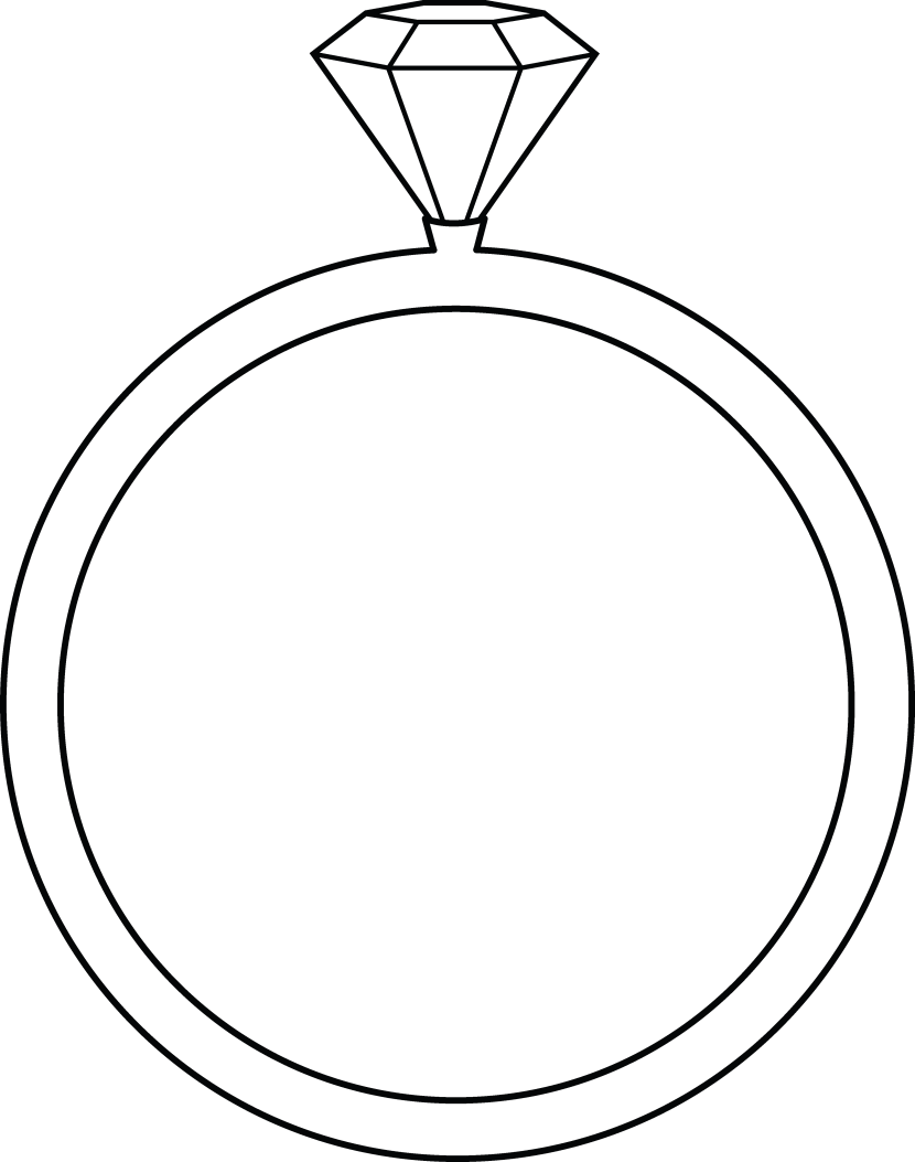 Engagement Ring Cartoon Clip Art 9 Engagement Rings - Bloom Ball Template Free (830x1053)