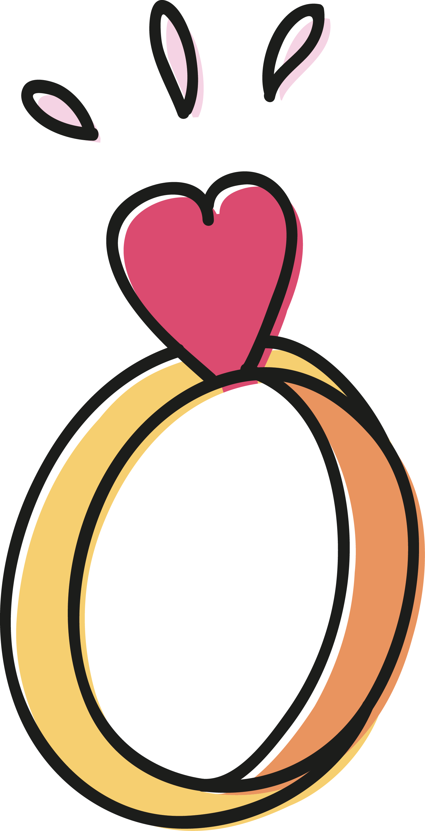 Heart Ring Diamond Clip Art - Heart Ring Diamond Clip Art (1486x2906)