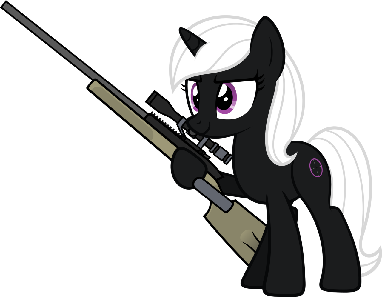 Zacatron94, Cutie Mark, Female, Gun, Hooves, Horn, - Rifle (1280x995)