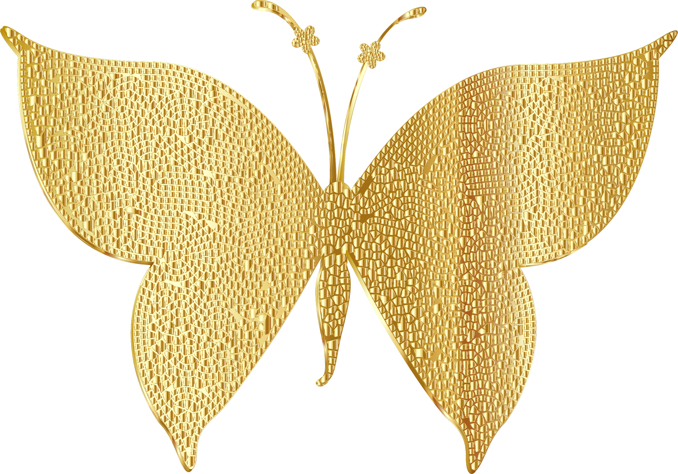 Clipart Gold Tiled Butterfly - Gold Butterfly Clipart (2338x1634)