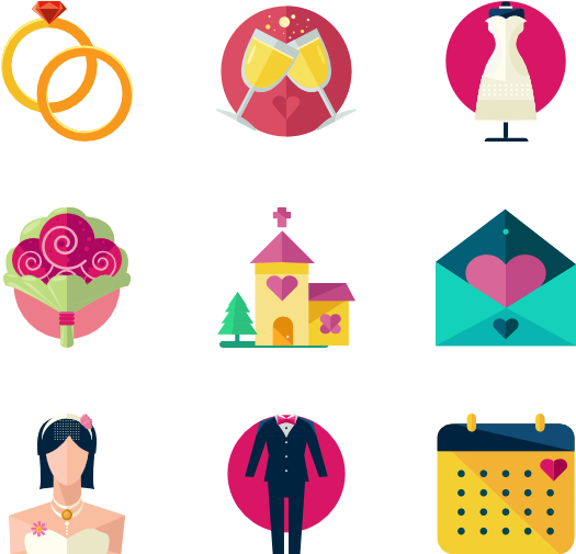 188678-wedding - Wedding Icon Set Png (600x564)