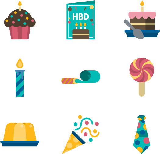 Birthday And Party Elements - Birthday Elements Png (600x564)